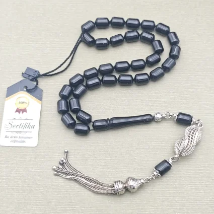 Oltu Taşı 33'lük Arpa Kesim Tesbih - 3