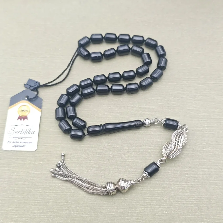 Oltu Taşı 33'lük Arpa Kesim Tesbih - 1