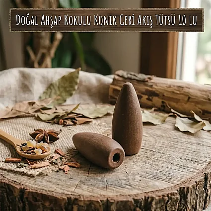 Doğal Ahşap Kokulu - Palo S. - Konik Geri Akış Tütsü 10 Lu