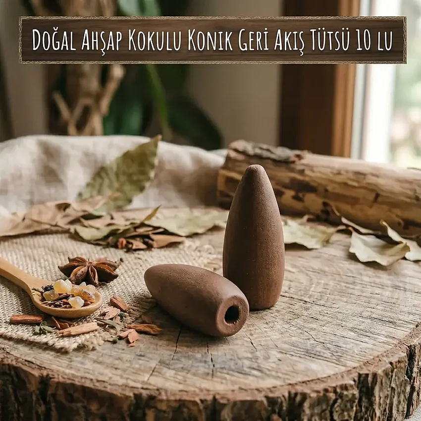 Doğal Ahşap Kokulu - Palo S. - Konik Geri Akış Tütsü 10 Lu - 1