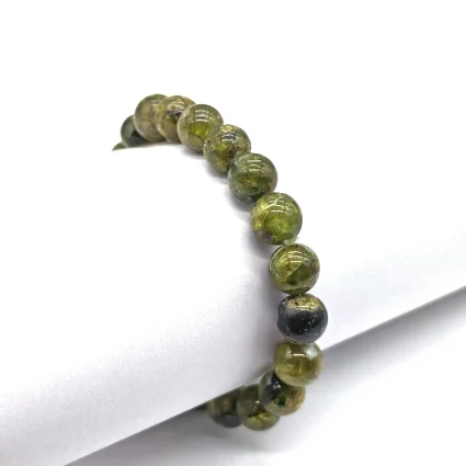 Peridot Küre Kesim Doğal Taş Bileklik – 8 mm K6
