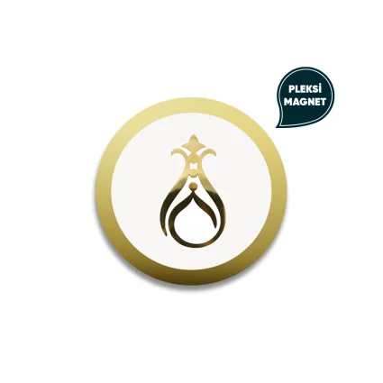 Serhendi Logolu Pleksi Magnet Çap 6 cm Beyaz M1 