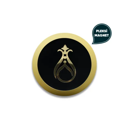 Serhendi Logolu Pleksi Magnet Çap 6 cm Siyah M2 - 1