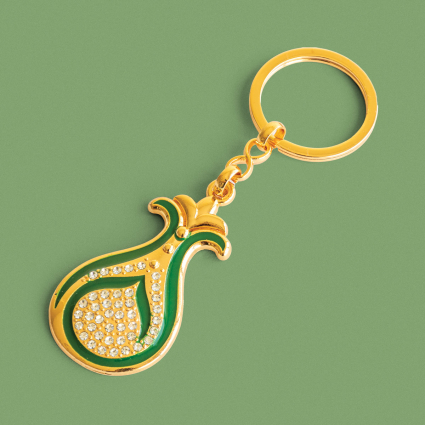 Serhendi Logolu Taşlı Metal Anahtarlık, Altın-Gümüş 10Lu (1)