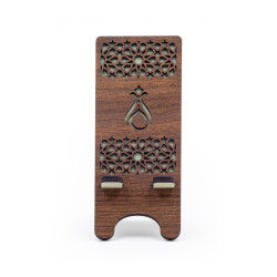 Ahşap Ceviz Masaüstü Telefon Standı - Telefon Tutucu - Serhendi Logolu - Serhendi Logolu Ürünler (1)