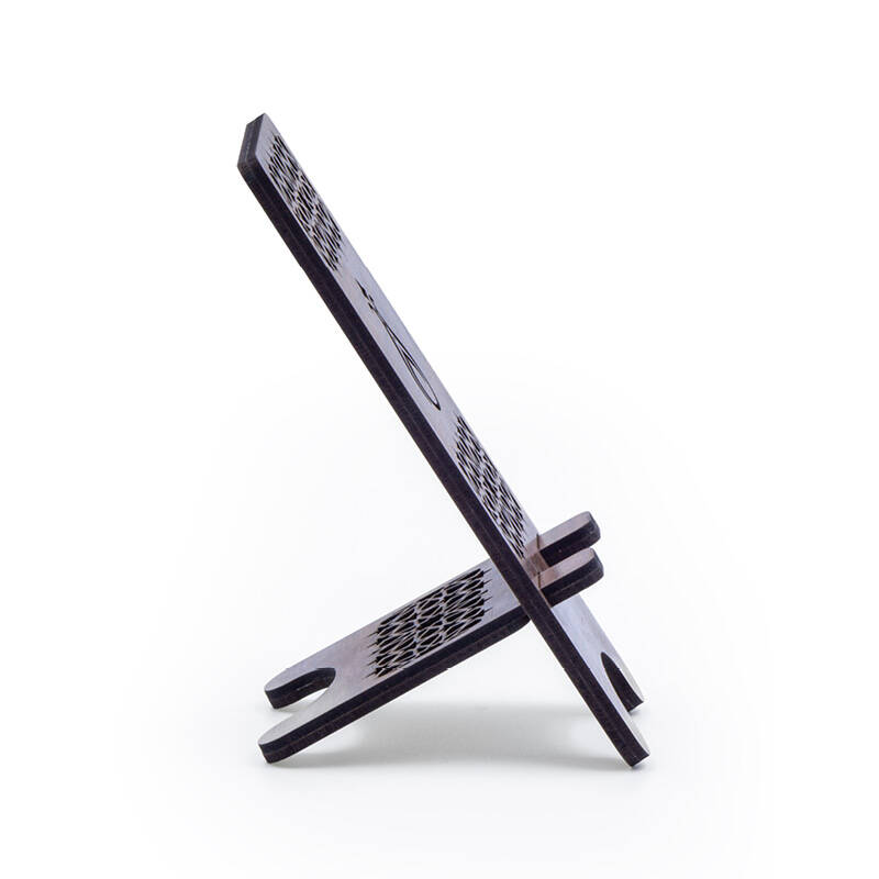 Ahşap Ceviz Masaüstü Telefon Standı - Telefon Tutucu - Serhendi Logolu - 3