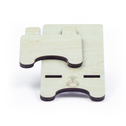 Ahşap Ceviz Masaüstü Telefon Standı - Telefon Tutucu - Serhendi Logolu - 5