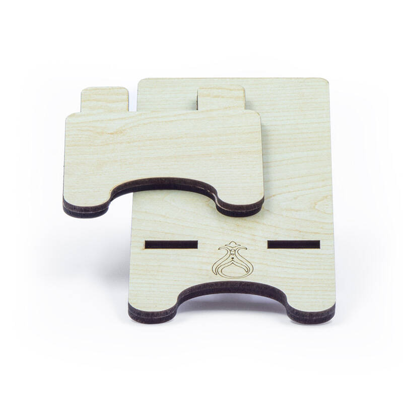 Ahşap Ceviz Masaüstü Telefon Standı - Telefon Tutucu - Serhendi Logolu - 5