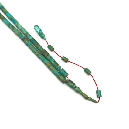 Sıkma Kehribar Ebrulu Yeşil Kapsül Kesme Tesbih HA30