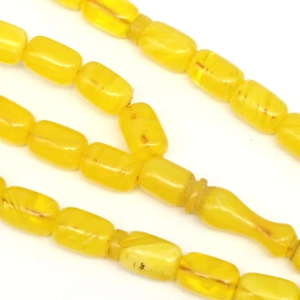 Sıkma Kehribar Sarı Kapsül Kesim Tesbih HA24 (1)