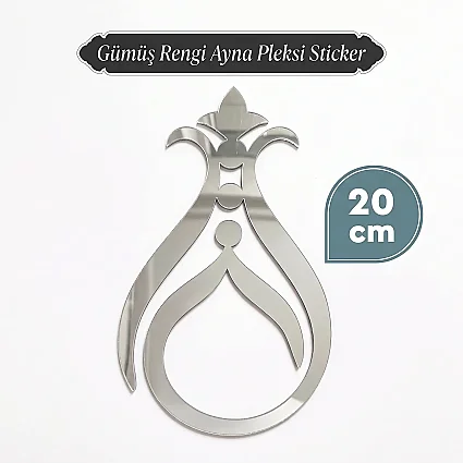 Silver Ayna Pleksi Sticker 20 cm
