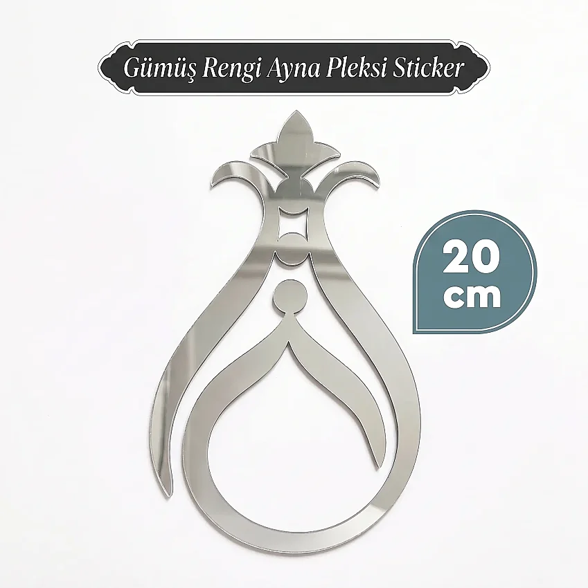 Silver Ayna Pleksi Sticker 20 cm - 1