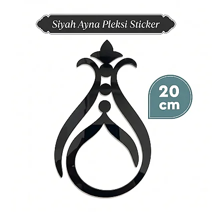 Siyah Ayna Pleksi Sticker 20 cm 