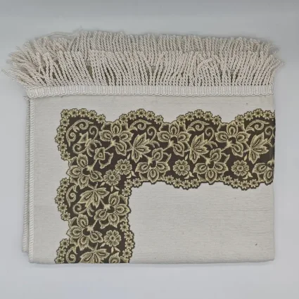 Şönil Seccade Örgü Saçaklı 70x115 Beyaz M3