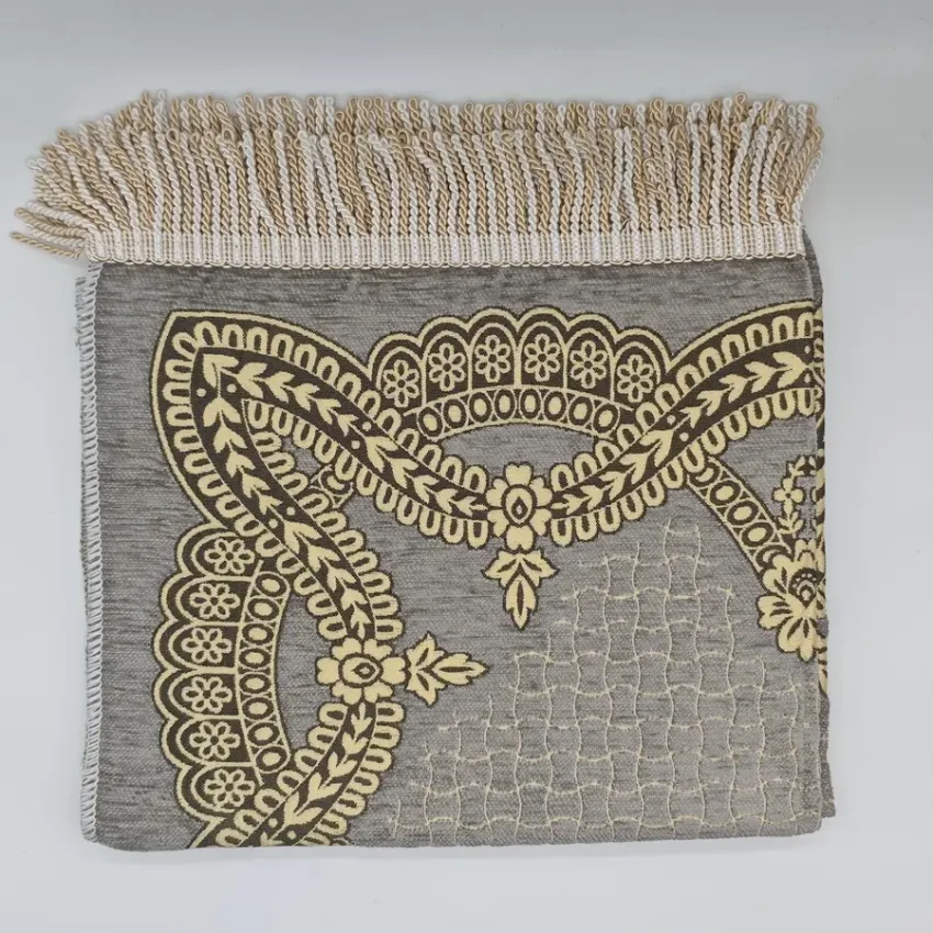 Şönil Seccade Örgü Saçaklı 70x115 Gri M1 - 1