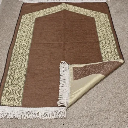 Şönil Seccade Örgü Saçaklı 70x115 Kahve M2 (1)