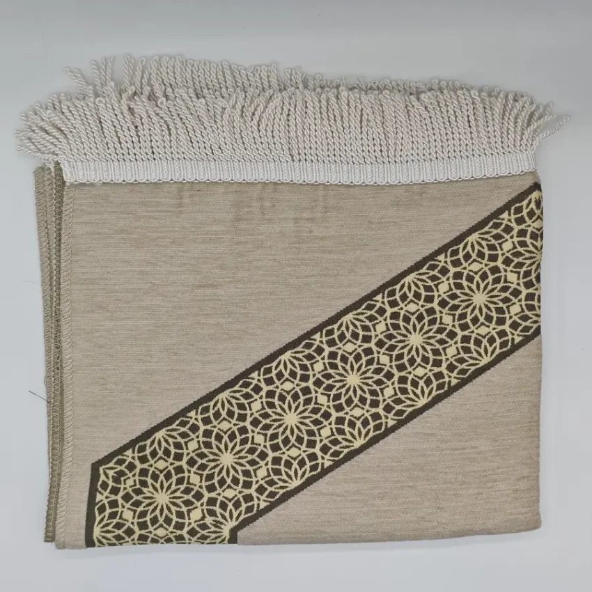 Şönil Seccade Örgü Saçaklı 70x115 Krem M2 - 1