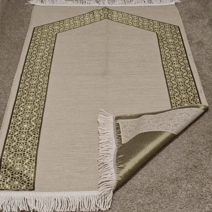 Şönil Seccade Örgü Saçaklı 70x115 Krem M2 (1)