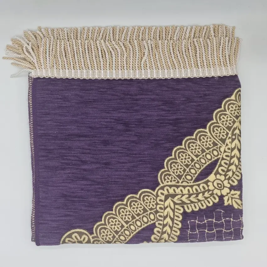 Şönil Seccade Örgü Saçaklı 70x115 Mor M1 - 1