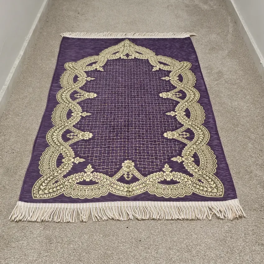 Şönil Seccade Örgü Saçaklı 70x115 Mor M1 - 3