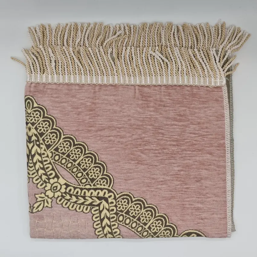 Şönil Seccade Örgü Saçaklı 70x115 Pembe M1 - 1