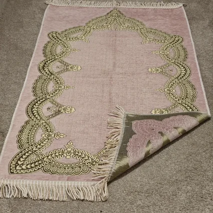 Şönil Seccade Örgü Saçaklı 70x115 Pembe M1 (1)