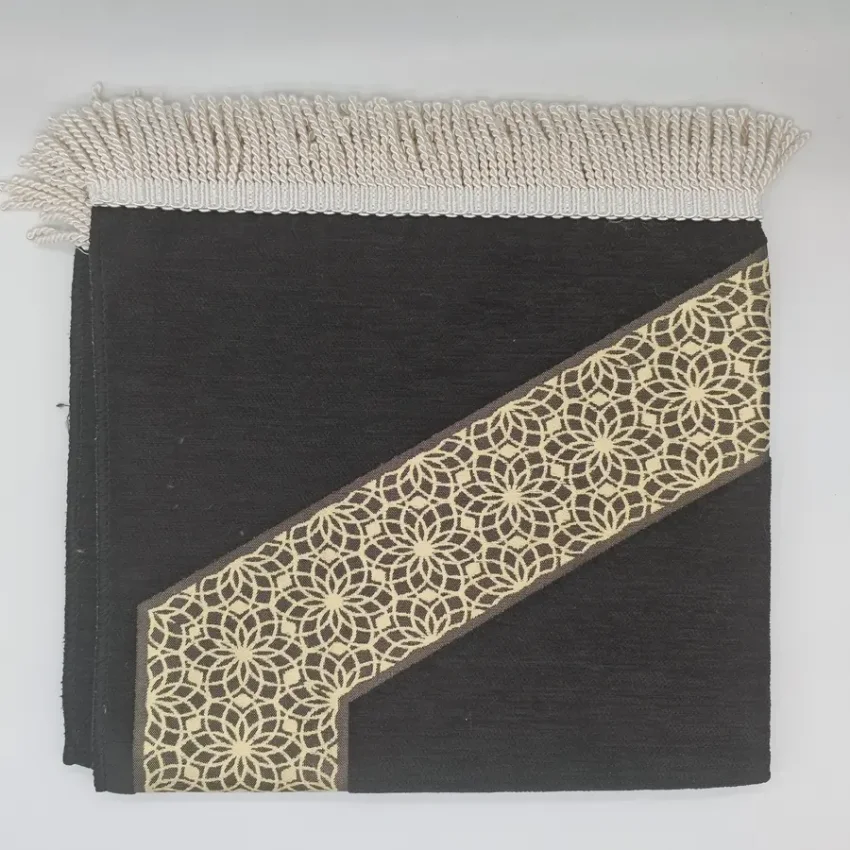 Şönil Seccade Örgü Saçaklı 70x115 Siyah M2 - 1