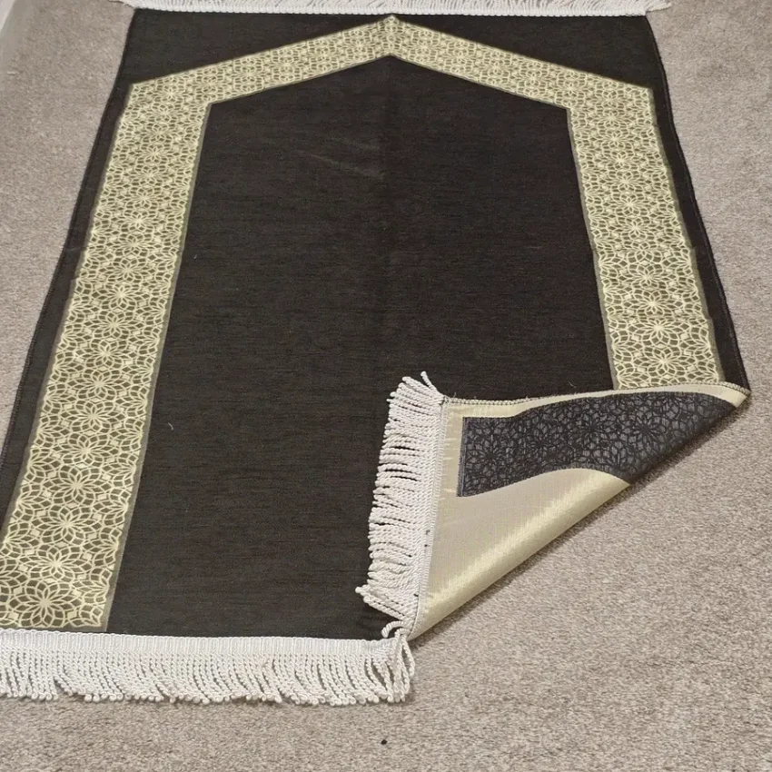 Şönil Seccade Örgü Saçaklı 70x115 Siyah M2 - 2