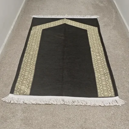 Şönil Seccade Örgü Saçaklı 70x115 Siyah M2 - 3