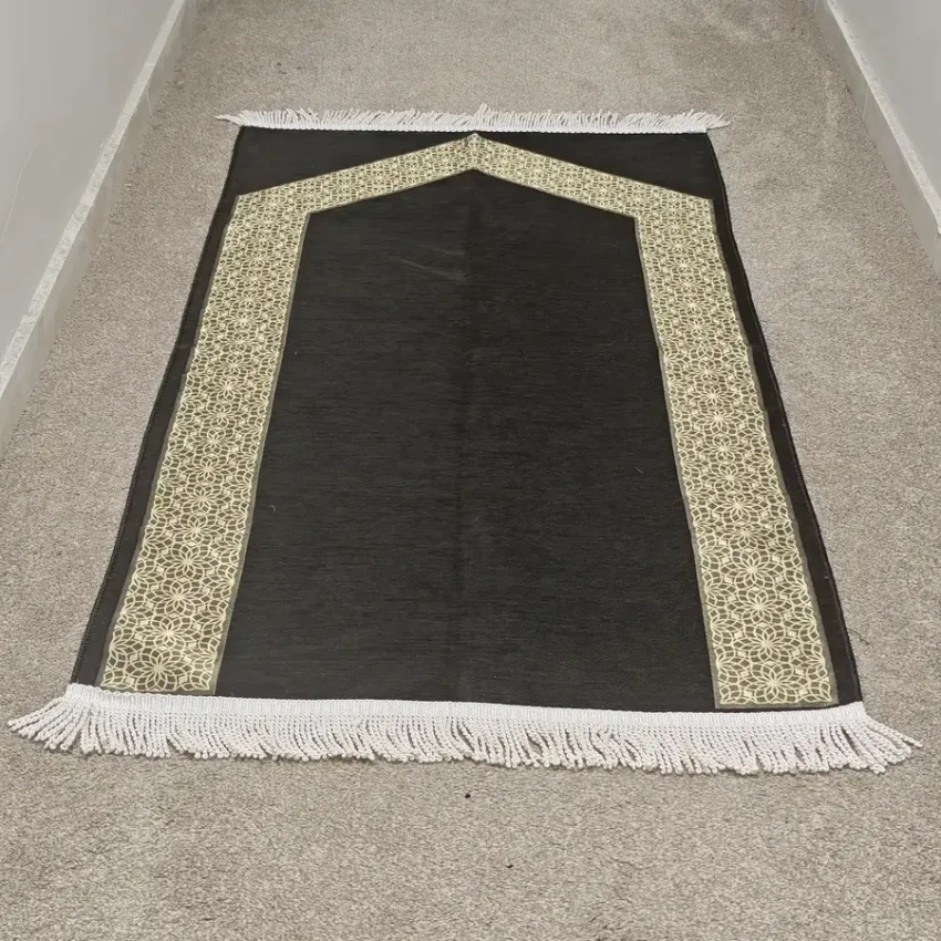 Şönil Seccade Örgü Saçaklı 70x115 Siyah M2 - 3