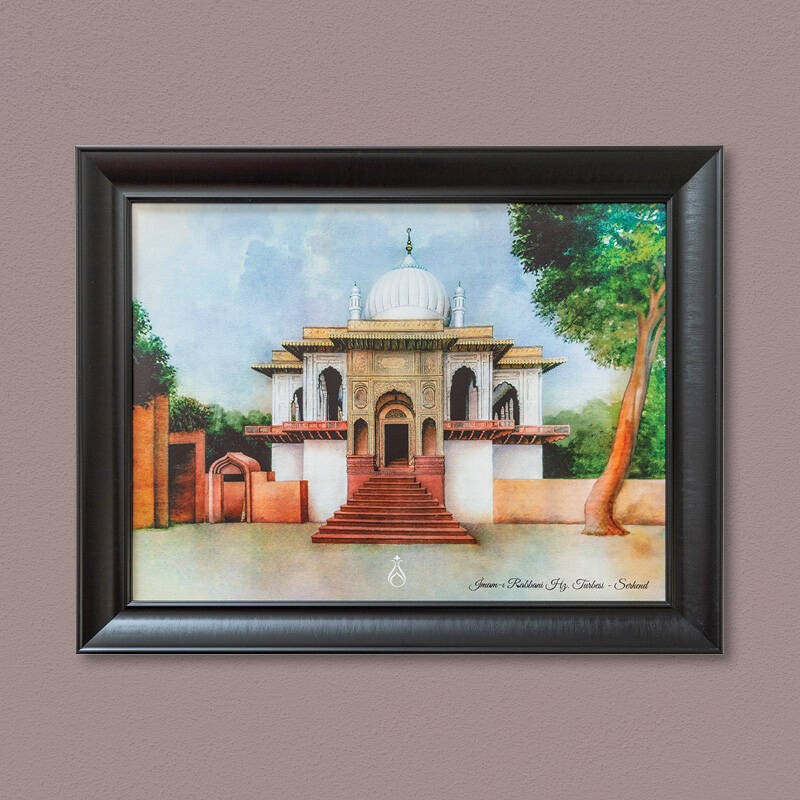 İmam-ı Rabbani Hz. Serhend Tablo Lamine Çerçeve Siyah 37x47 Surur M2 - 2