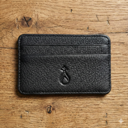 Ultra İnce Minimal Hakiki Deri Kartlık Siyah M2 5150 - Serhendi Logolu Ürünler