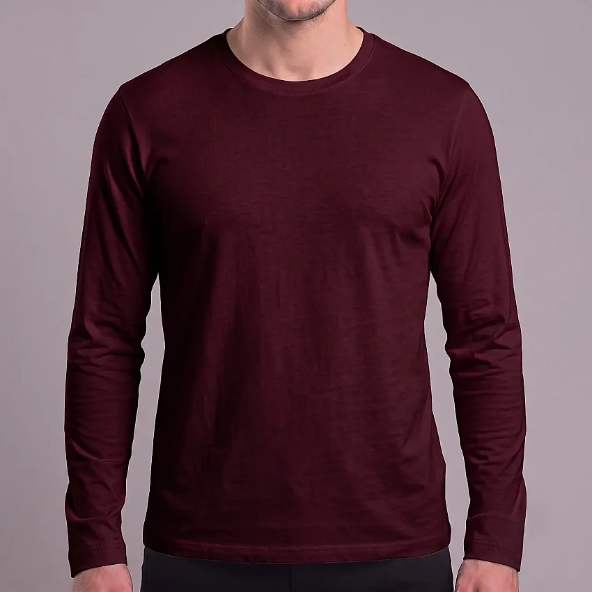 Uzun Kollu Tişört Bordo AXL - 1
