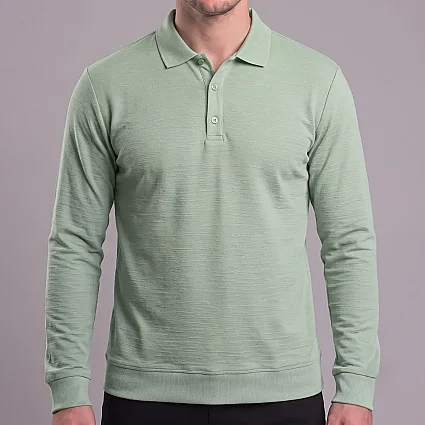 Yakalı Jakarlı Sweatshirt Fıstık Rengi CHT