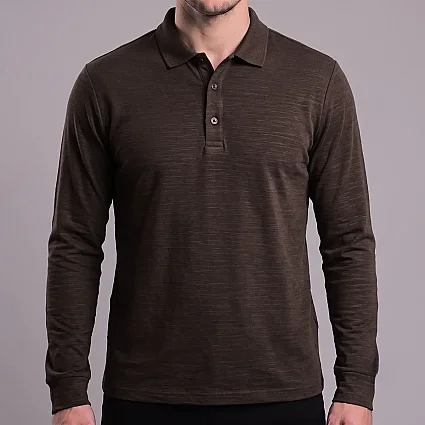 Yakalı Jakarlı Sweatshirt Kahverengi CHT