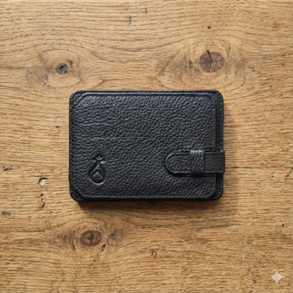 Yatay Hakiki Deri Kartlık, Kartvizitlik Siyah M3 5108 - Serhendi Logolu Ürünler