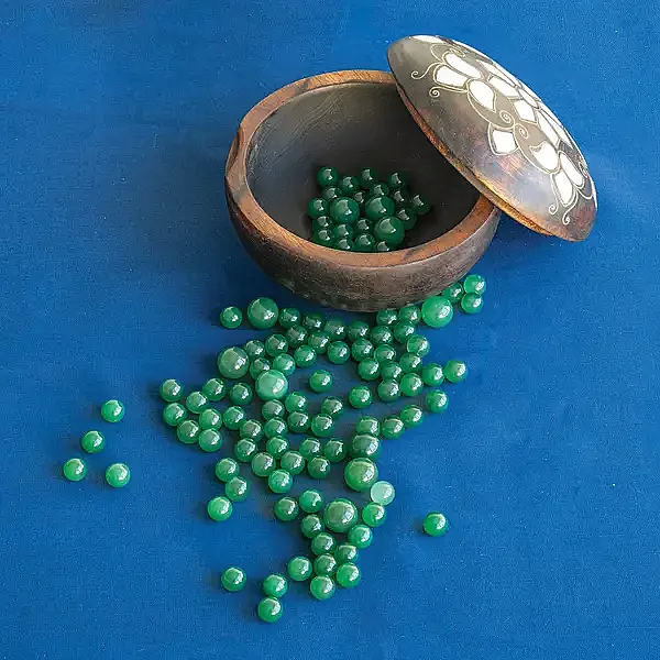 Yeşil Akik Hatme Taşı Büyük Boy 10 mm - 2