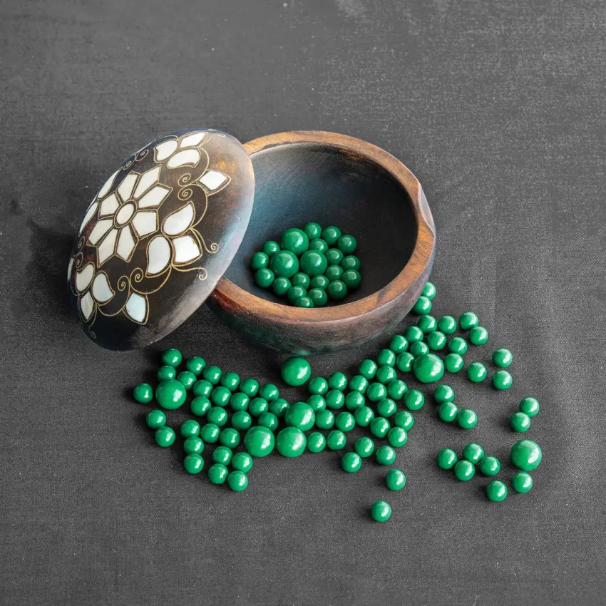 Yeşil Küçük Boy Hatme Taşı 8 mm - Epoksi Boyalı - Hacegan - Serhendi M1 - 3