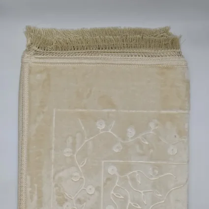 Yumuşak Peluş Seccade Kaymaz Taban 80x120 Krem M1 - 3