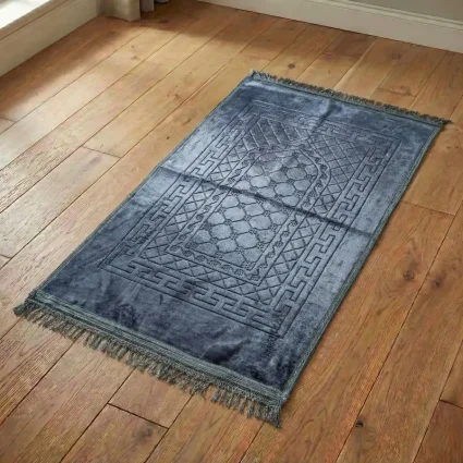 Yumuşak Peluş Seccade Kaymaz Taban 80x120 Mor M1 (1)