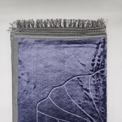 Yumuşak Peluş Seccade Kaymaz Taban 80x120 Mor M1 - 3