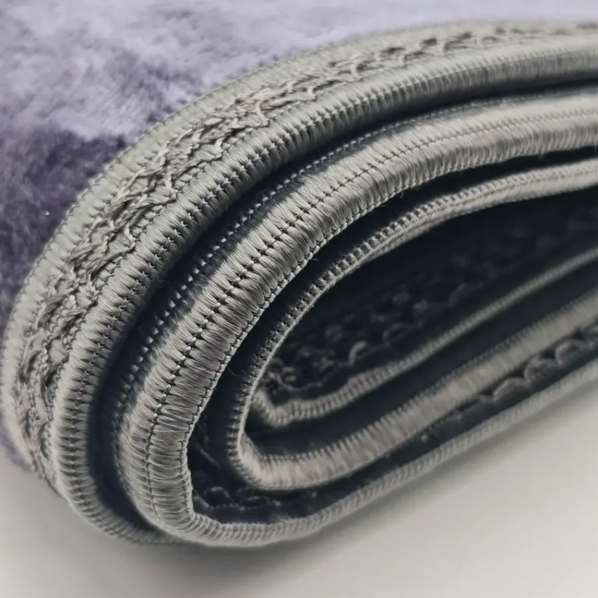 Yumuşak Peluş Seccade Kaymaz Taban 80x120 Mor M1 - 4