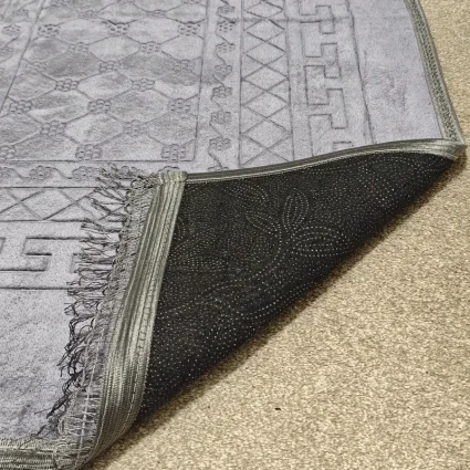 Yumuşak Peluş Seccade Kaymaz Taban 80x120 Mor M1 - 5