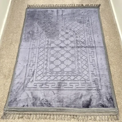 Yumuşak Peluş Seccade Kaymaz Taban 80x120 Mor M1 - 6