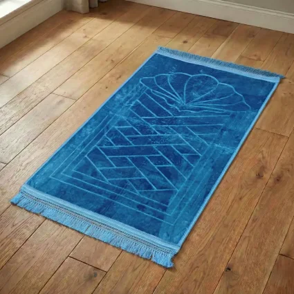 Yumuşak Peluş Seccade Kaymaz Taban 80x120 Petrol Mavi M1 (1)