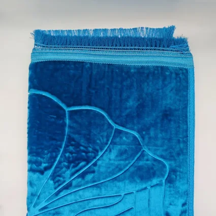 Yumuşak Peluş Seccade Kaymaz Taban 80x120 Petrol Mavi M1 - 5